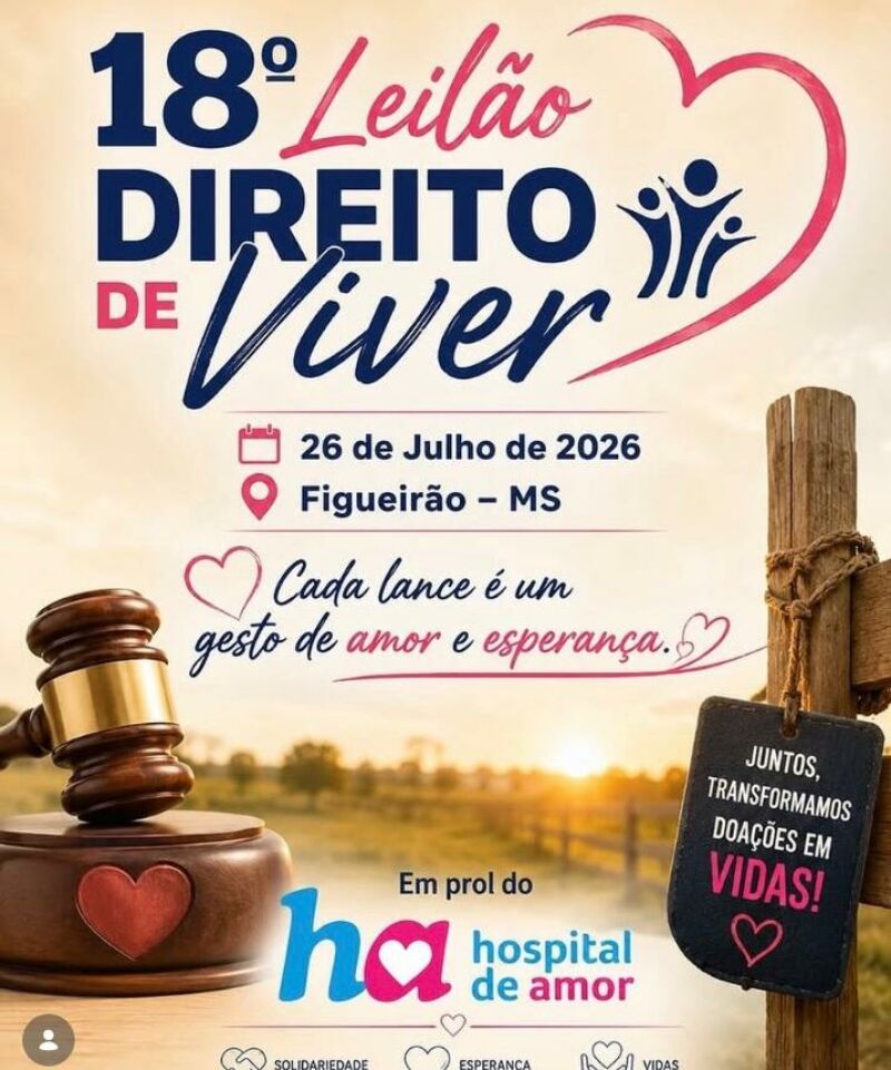 Imagem ilustrativa da matéria Figueirão se prepara para o 18º Leilão Direito de Viver em apoio ao Hospital de Amor